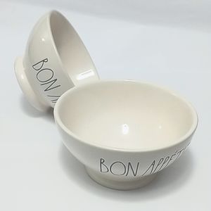 Rae Dunn "Bon Appetit" Ceramic Footed Cereal Salad Soup Bowl